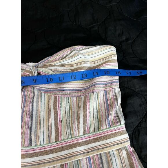 Tart Jumpsuit Womens M Striped Strapless Sweetheart Christy Linen Blend Wide-Leg - Picture 9 of 16